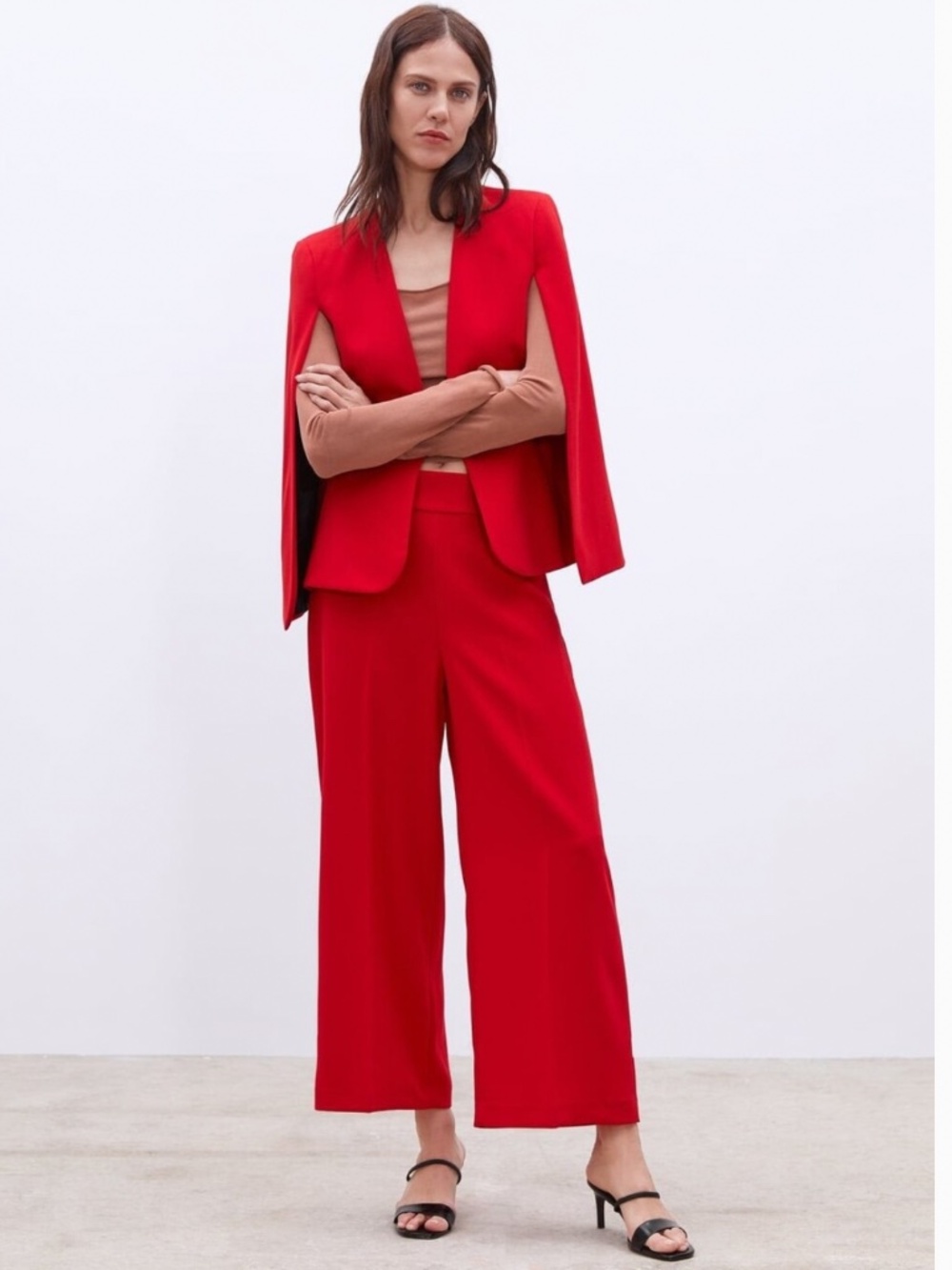 NWT Zara Red Cape Blazer